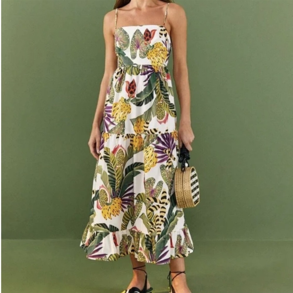 Farm Rio striped forest maxi dress - Size S